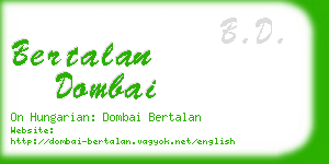 bertalan dombai business card